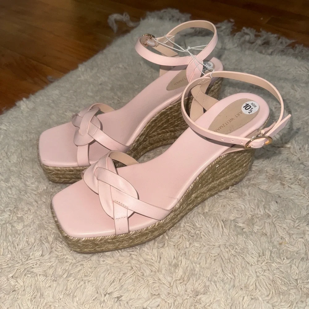 NEW Stuart Weitzman Braida Max Espadrille Wedge in Rosewater Pink Size 10.5 - Picture 4 of 7